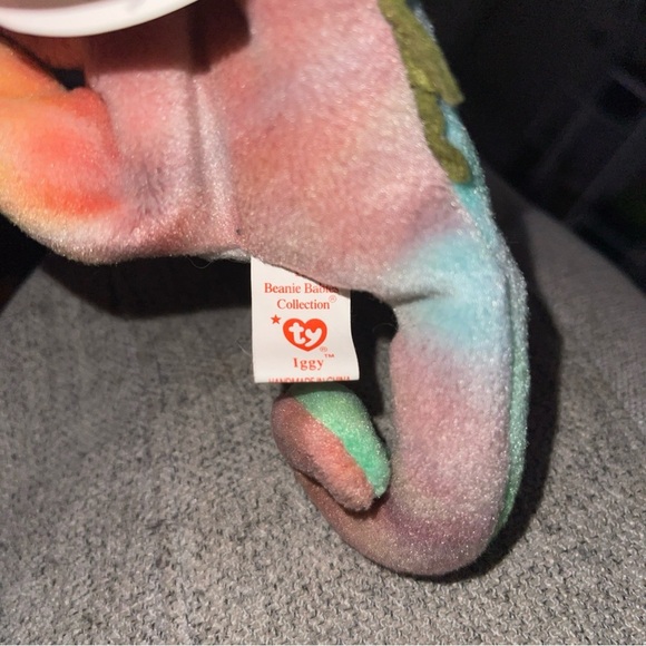NWT Vintage Ty Beanie Baby Iggy the Iguana 1997 Rainbow Collectible Lizard - Picture 5 of 10